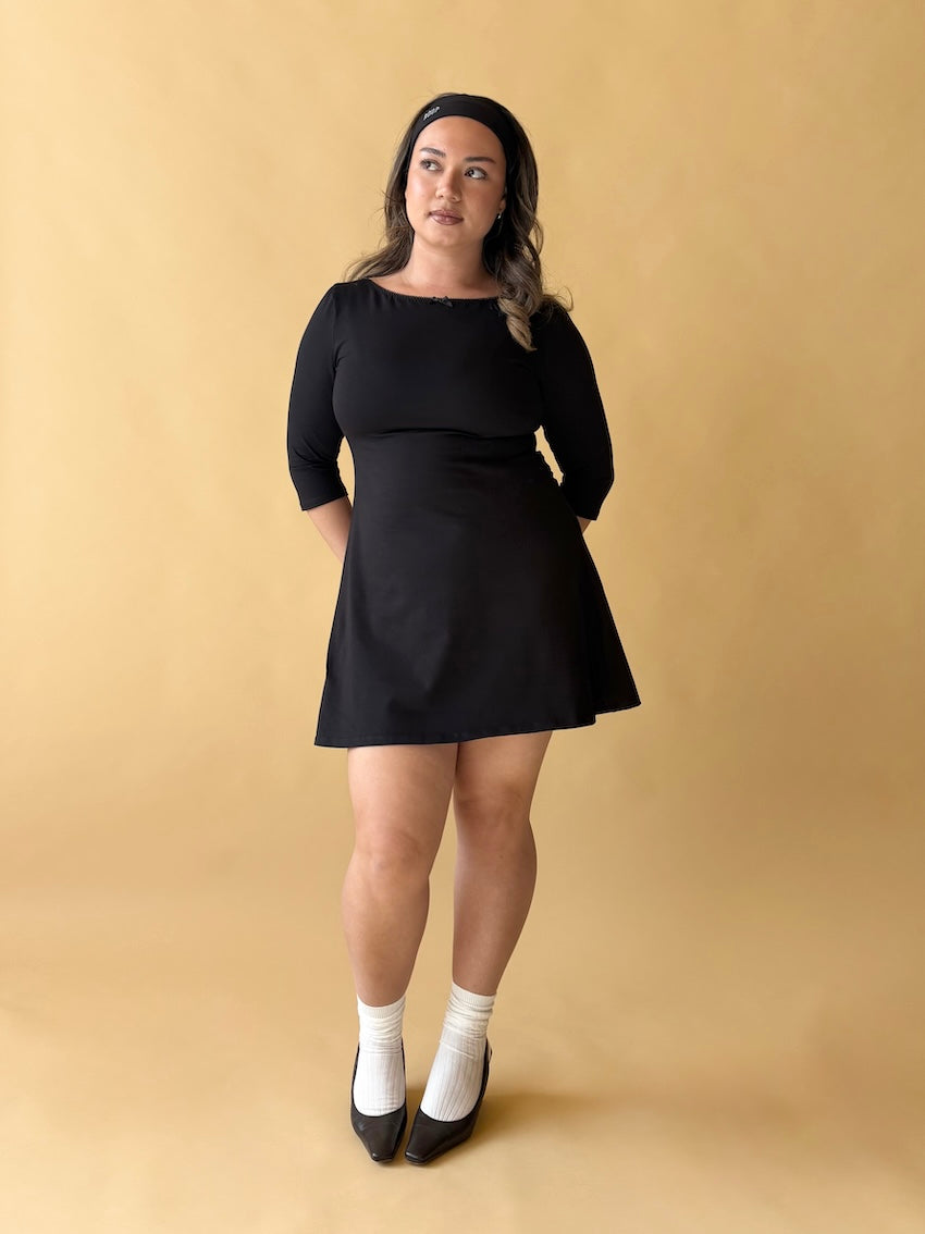 Matilda 3/4 sleeve dress - Black  Evie Joynes